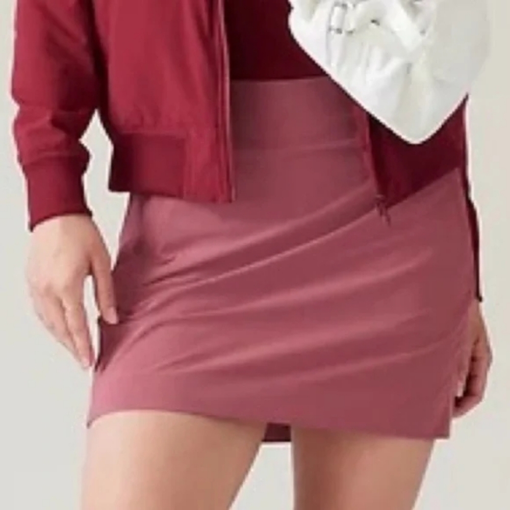 Athleta Brooklyn 16" Lightweight Pockets Elastic Waist Skort 22 Plus Red Clay - Picture 2 of 9